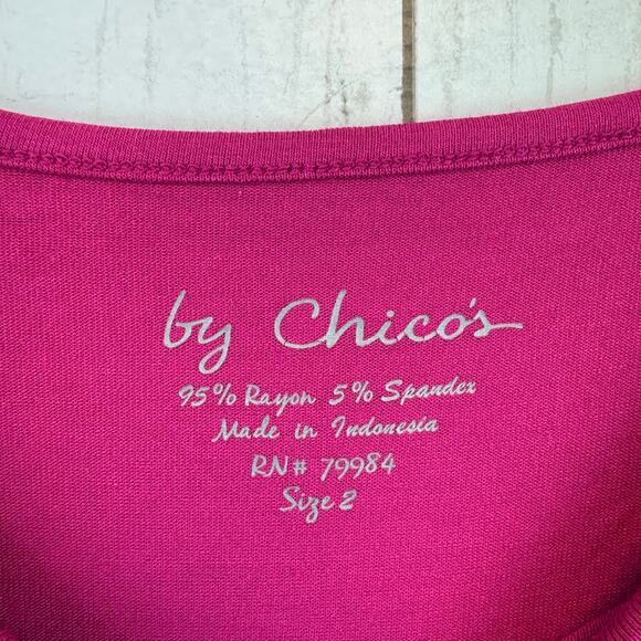 NWT Chico's Wild Fuchsia Pink Neveah Long Sleeve Stretch Top Size 2 / Large 12 - Picture 3 of 13